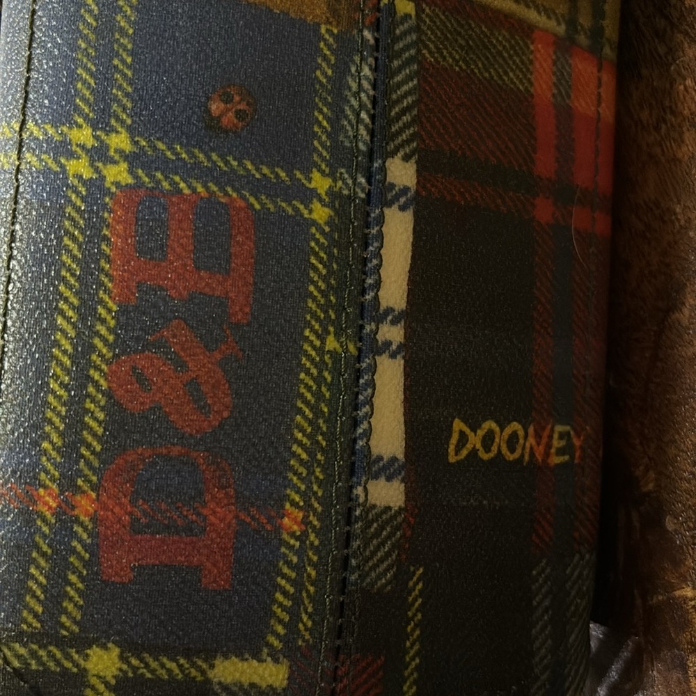 Vintage Dooney & Bourke Madras Ladybug Picnic Patchwork Plaid Handbag - Picture 5 of 15